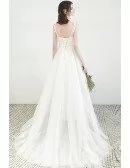 Vneck Simple Tulle Pregnant Wedding Dress Empire Flowy Tulle