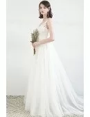Vneck Simple Tulle Pregnant Wedding Dress Empire Flowy Tulle