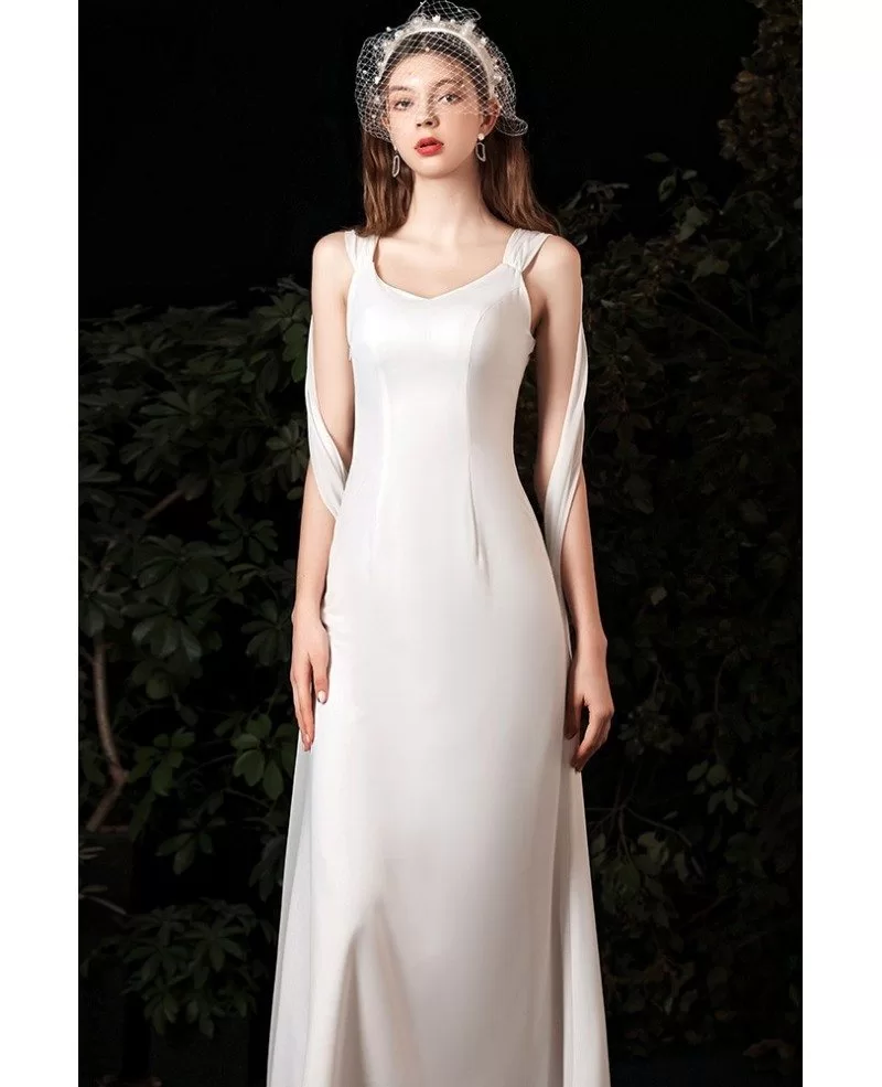 Simple Sweetheart Natural Waist Goddess Wedding Dress G78011 - GemGrace.com