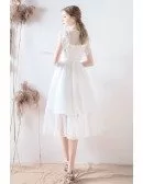 Retro Polka Dot Tea Length Wedding Party Dress