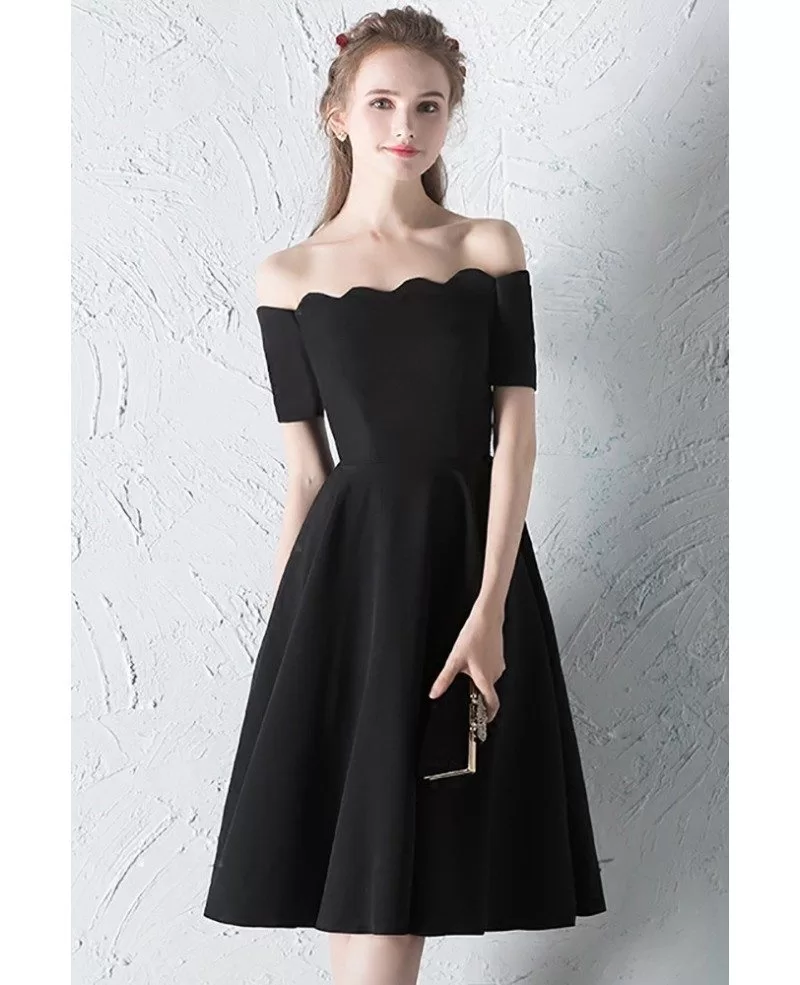 knee length semi formal black dresses