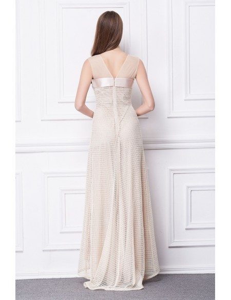 Feminine A-Line Tulle Sweep Train Evening Dress With Bow