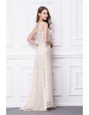 Feminine A-Line Tulle Sweep Train Evening Dress With Bow