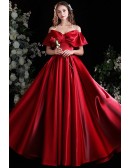 Gorgeous Formal Long Red Burgundy Satin Party Prom Dress