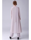 Comfy Chiffon Long Jacket Mother Of The Bride Outfits Trouser Suits Custom Plus Size