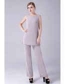 Comfy Chiffon Long Jacket Mother Of The Bride Outfits Trouser Suits Custom Plus Size