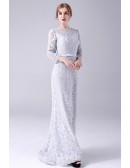 Elegant Mermaid Lace Mother Of The Bride Long Dress with Long Sleeves