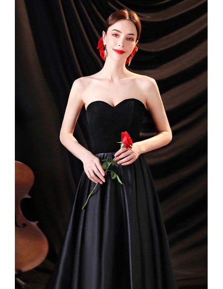 Formal Long Black Strapless Evening Prom Dress with Train Wholesale # ...