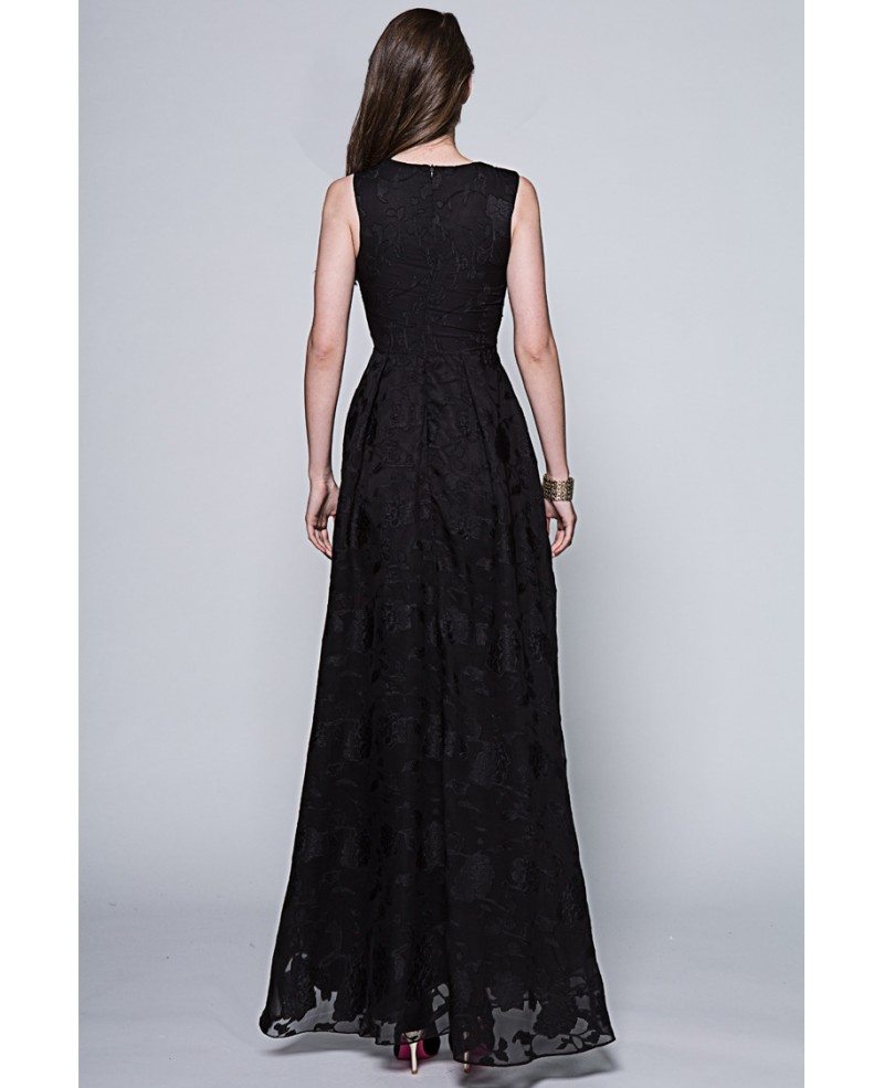 black formal midi dress