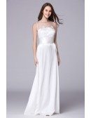 Elegant A-Line Satin Floor-Length Evening Dress With Applique Lace