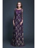 Gorgeous A-Line Lace Embroidered Mother of the Bride Dress With Sleeves
