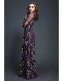 Gorgeous A-Line Lace Embroidered Mother of the Bride Dress With Sleeves