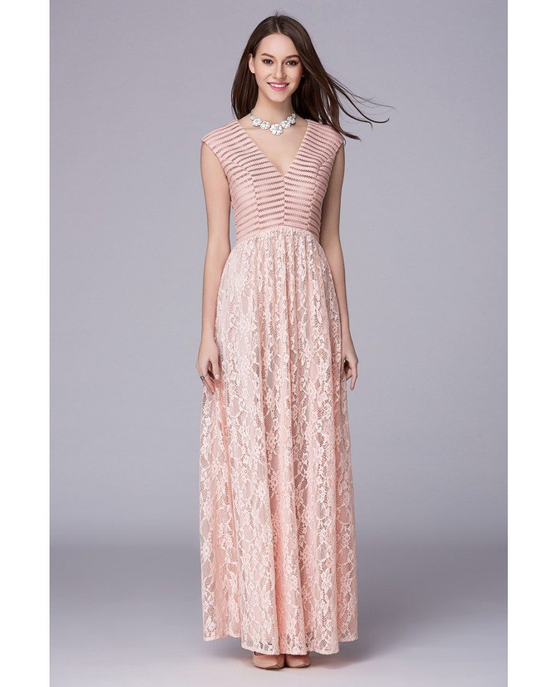 blush pink a line dress