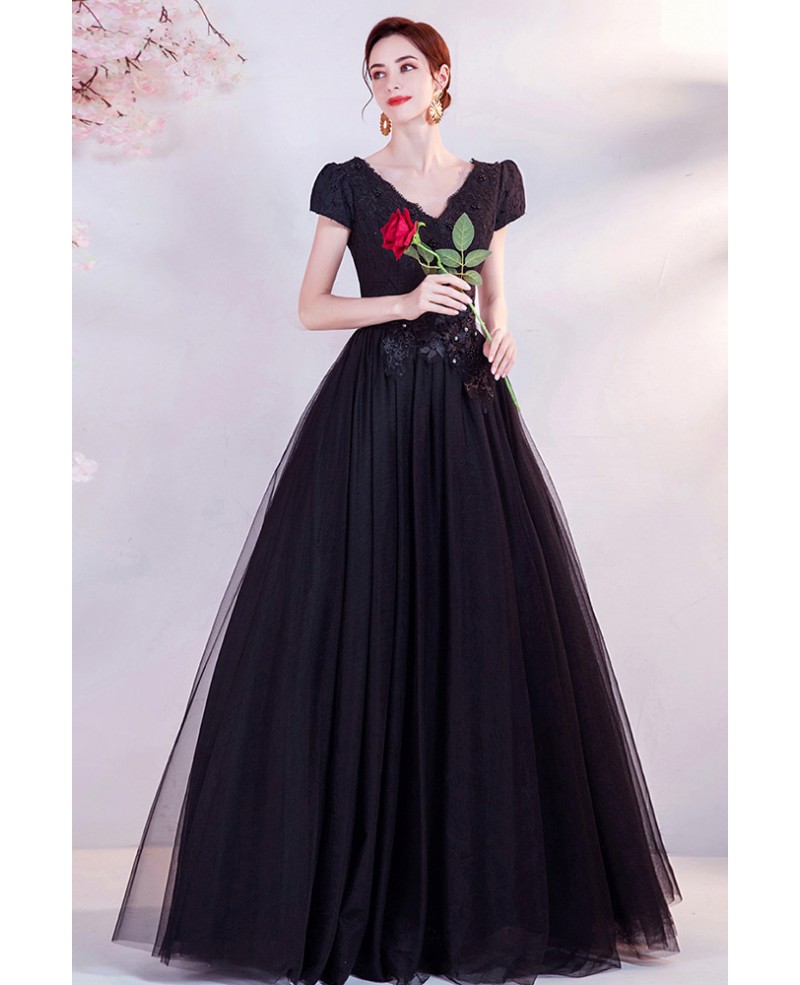 Black and Dark Red Ball Gown Gothic Wedding Dress – Adela Designs