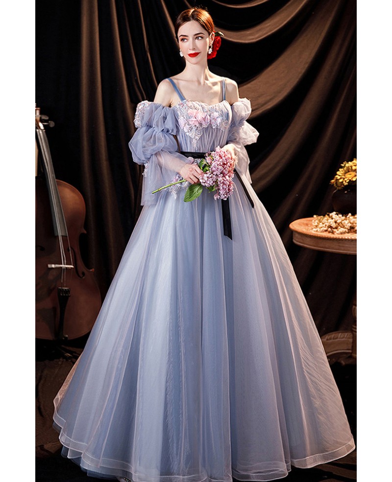 Fairy Tale Off The Shoulder Puffy Prom Dress With Color Embroidery #CH6674  - GemGrace.com
