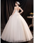 Strapless Ballgown Pleated Wedding Dress Princess with Big Bow Knot