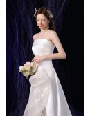 Fun Ruffled Strapless Simple Wedding Dress For Destination Weddings