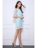 Chic Lace Mini Weeding Guest Dress With Open Back