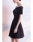 Little Black Short Homecoming Dress Simple Off Shoulder