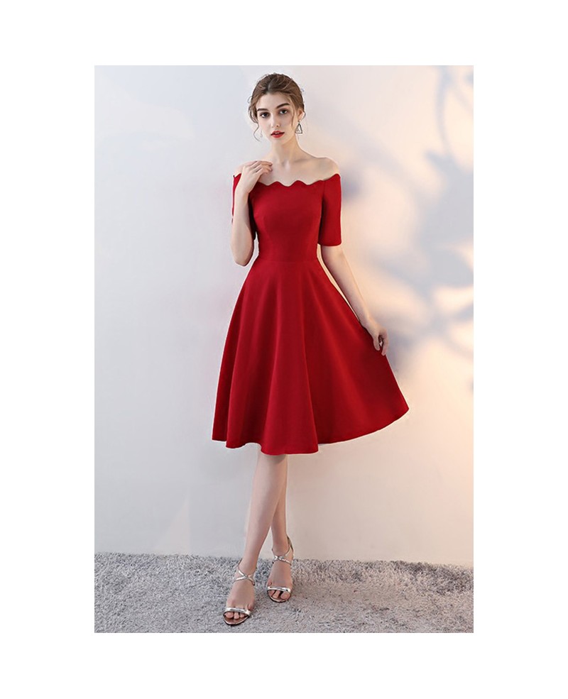 Simple Aline Short Homecoming Dress With Sleeves #J1771 - GemGrace.com