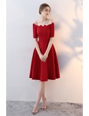 Simple Aline Short Homecoming Dress With Sleeves