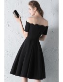 Simple Pretty Knee Length Homecoming Dress With Off Shoulder Sleeves