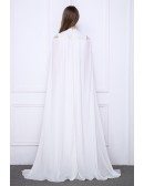 Elegant Goddess A-Line High Neck Lace Chiffon Evening Dress With Ruffle