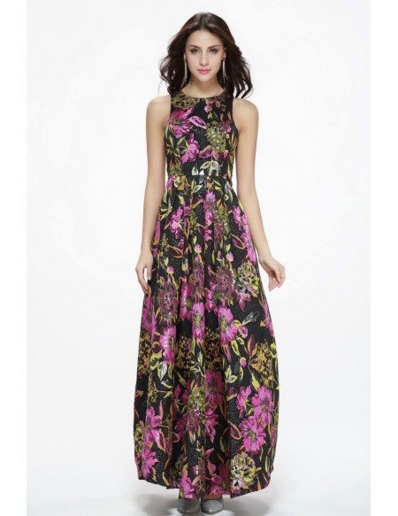 Vintage Fashion Floral Printed Maxi Long High Neck Dress #CK334 $97.7 ...