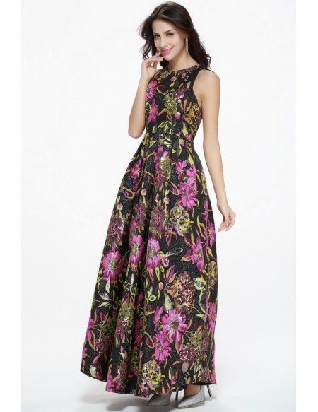 Vintage Fashion Floral Printed Maxi Long High Neck Dress #CK334 $97.7 ...