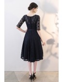 Lace Half Sleeved Homecoming Party Dress With Sash