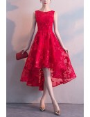 Sleeveless High Low Lace Homecoming Party Dress