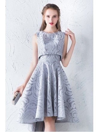 Trendy Grey High Low Homecoming Dress Two Pieces
