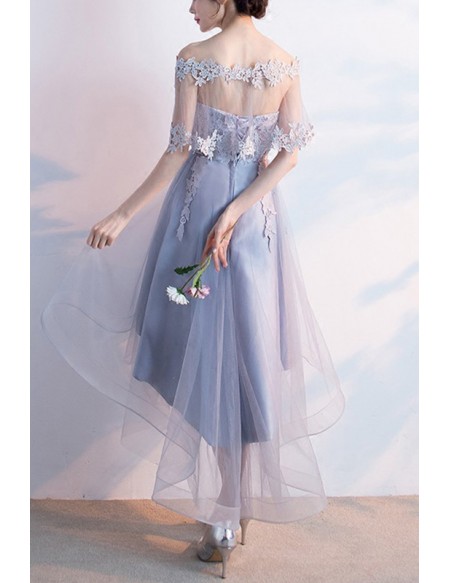 Gorgeous High Low Puffy Tulle Homecoming Party Dress With Cape