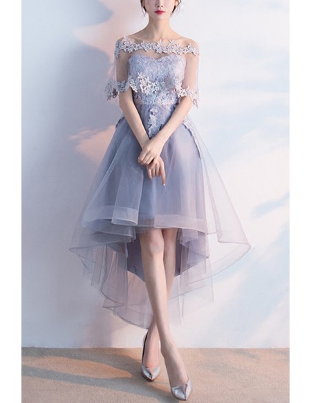Gorgeous High Low Puffy Tulle Homecoming Party Dress With Cape #J1447 ...