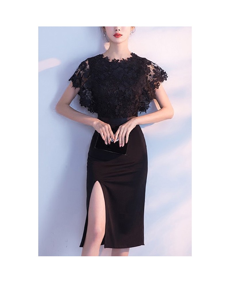 Sheath Fitted Special Occasion Dress With Split #J1472 - GemGrace.com