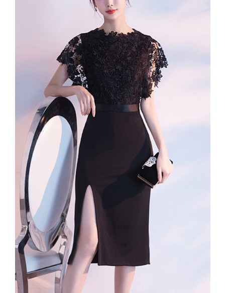 Sheath Fitted Special Occasion Dress With Split #J1472 - GemGrace.com