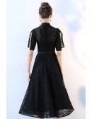 Popular Lace Tea Length Party Dress With Split Sleeves 9 Colors
