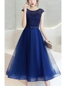 Tulle Tea Length Aline Homecoming Party Dress