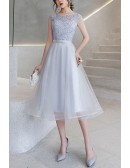 Tulle Tea Length Aline Homecoming Party Dress
