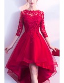 Beautiful Lace Sleeved Homecoming Party Dress For Semi Formal