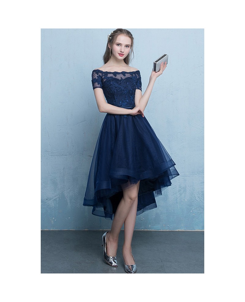 Cute Off Shoulder Cheap Homecoming Dress With Appliques Sleeves #J1526 ...