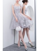 Cute Short Stars Tulle Homecoming Dress With Straps
