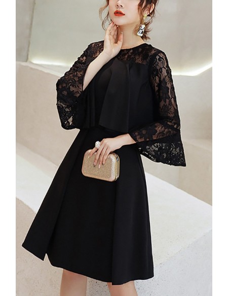Casual Aline Summer Wedding Guest Dress With Lace Long Sleeves #J1572 ...
