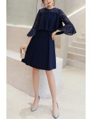 Casual Aline Summer Wedding Guest Dress With Lace Long Sleeves