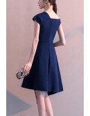 Trendy Blue Simple Hoco Dress With Asymmetrical Shoulder