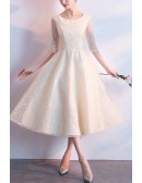 Elegant Lace Aline Wedding Guest Party Dress With Beaded Neckline