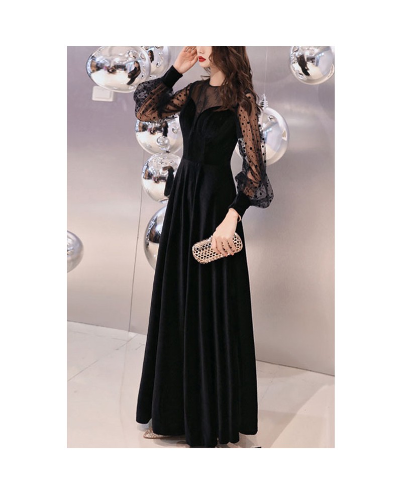 Black Velvet One Shoulder Gown - Manhattan Slit Dress | Marcella