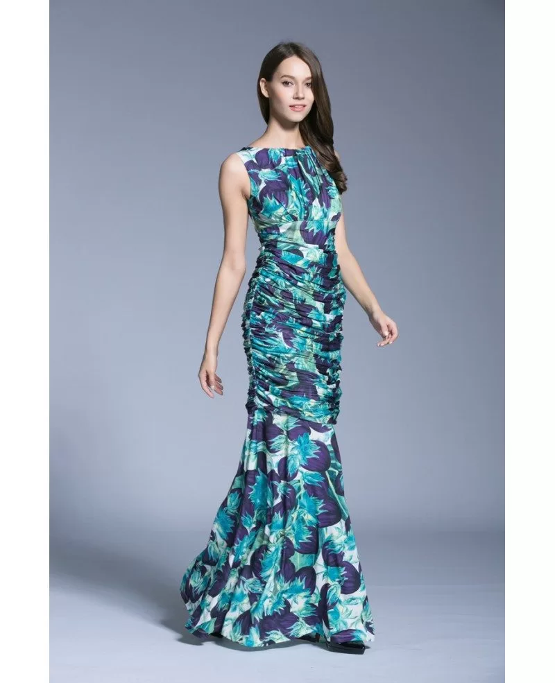 tropical formal gown