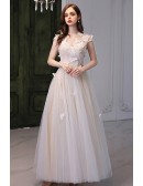 Elegant Long Tulle Pleated Prom Party Dress With Butterflies