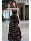Bling-bling All Sequin Black Long Prom Dress With Gold And Green